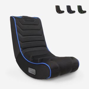 CHAISE DE BUREAU Chaise de jeu ergonomique Floor Rockers avec haut-parleurs Bluetooth Dragon - couleur:Bleu