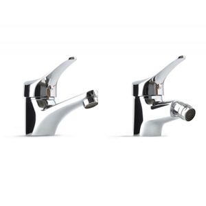 ROBINETTERIE SDB Set Robinetterie 2 Pièces pour Lavabo et Bidet - KvStore - Cembra - Gris