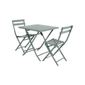 Ensemble table et chaise de jardin Salon de jardin carré en métal Greensboro 70 x 70 
