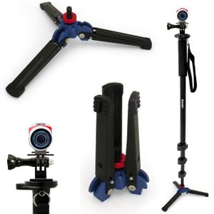 Andoer 5-section t/élescopique en fibre de carbone l/ég/ère photographie DSLR appareil photo monopode Support pliable Stand monopode Base Mini tr/épied pour cam/éscope appareil photo reflex num/érique