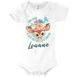 BODY Louane  | Body bébé prénom fille | Comme Maman yeux de biche | Vêtement bébé adorable pour nou 3-6-mois