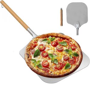 Pelle à pizza inox avec manche 92,5 cm ronde 38 cm
