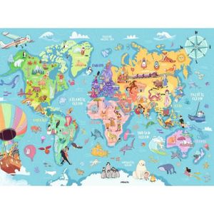 Puzzle Enfant - Carte Du Monde Des monuments : Collection Histoire Et  GeoGraphie - Mappemonde - 150 Pieces - Jeu Educatifs - Cdiscount Jeux -  Jouets
