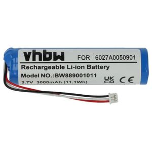 BATTERIE GPS vhbw Batterie compatible avec TomTom Rider, 4GC01, 4K00.001, 4K00.13 GPS, appareil de navigation (3000mAh, 3,7V, Li-ion)