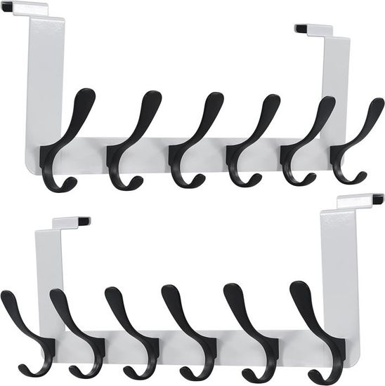 Patère De Porte à Suspendre 7 Crochets, Porte-Manteaux,crochets Arrière De Porte Sans Trace Et