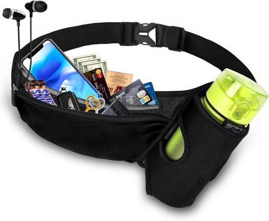 Sac Ceinture Sport AISSKY - Avec Porte-Bouteille - Pour Course, Randonnée - Taille Réglable XS-XXL