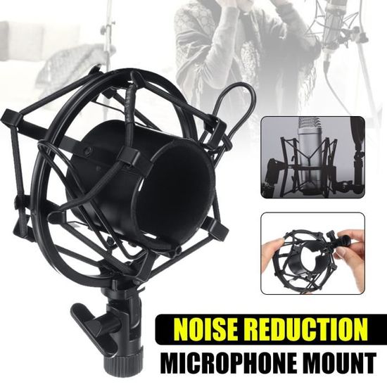 Support Microphone Bras Cantilever Avec Clip Anti-Choc – Pour BM800 Et Micros – Réglable 360°, Design Pliable – Noir