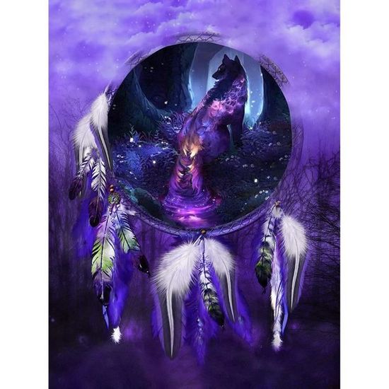 Puzzle Loup et Louveteau (Broderie Diamant) main image 0