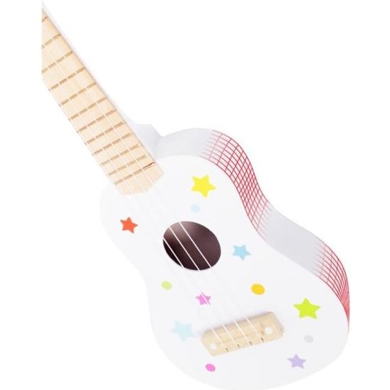 Ukulélé Enfant GOKI Flower Power - 4 Cordes En Bois 53 Cm - Design Rétro