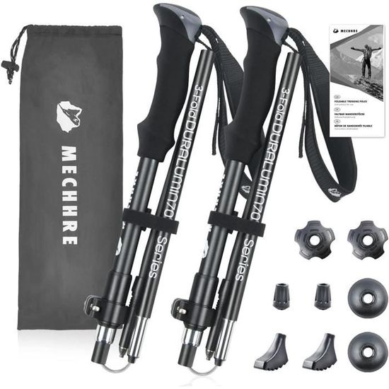 Bâtons Marche Randonnée Montagne Pliable Trekking Téléscopique Aluminium Liege Bâtons Marche Randonnée Montagne Pliable Trekking Téléscopique Aluminium Liege