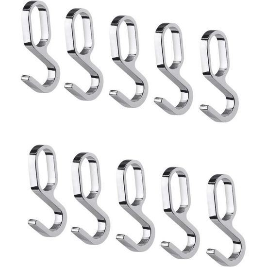 STOBAZA 2 Pièces Tringle De Placard INOX Avec Crochets Barre