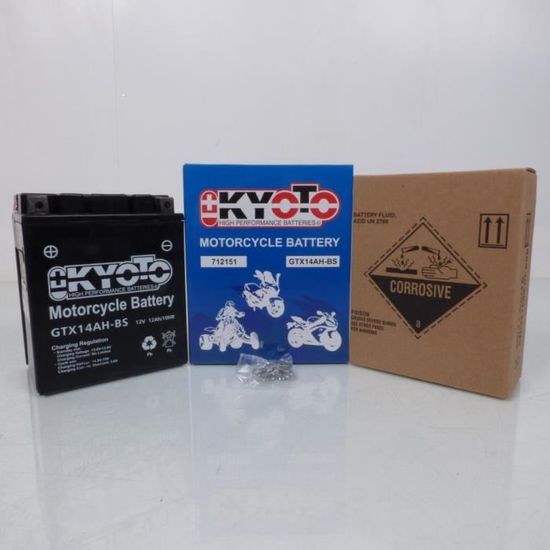 Batterie Kyoto YTX4L-BS 12V 4Ah - Pour Quad Polaris 50 Scrambler 2001-2002 - Sans Entretien, Prête à L'emploi