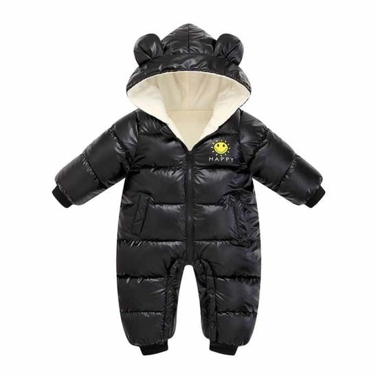 Combinaison Chaude Combinaison Neige Enfant 1-4 Ans - Rembourrée Avec Capuche Fourrure Manteau Ski Garçon Fille