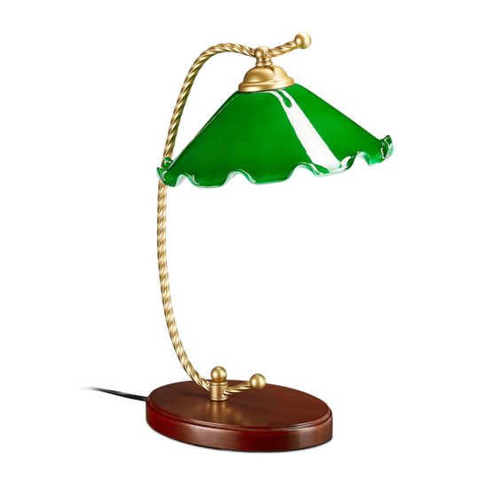 Abat-Jour De Rechange Verre Vert Pour Lampe De Banquier - 7,5 X 22,5 X 13,5 Cm