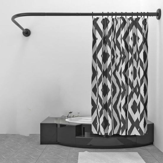 Tringle à rideau de douche d'angle en forme de L pour salle de bain