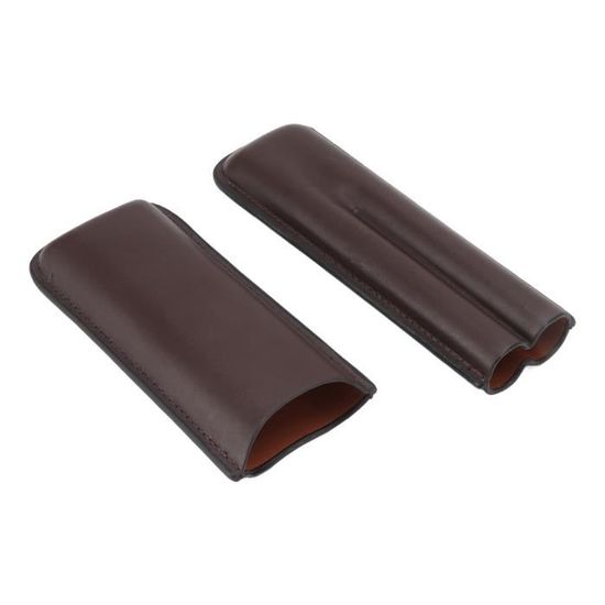 Fdit Etui à Cigares En Cuir 3 Doigts Portable Avec Poche Pour