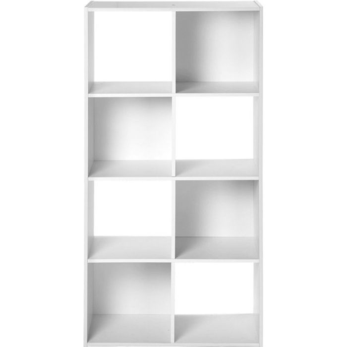 COMPO MEUBLE de rangement 8 cases Blanc - L62 cm