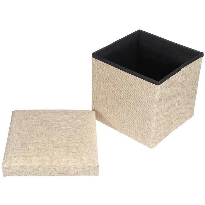 Songmics Tissu Tabouret Pouf Coffre Boîte Siège De Rangement Pliable Gagner De L'espace Gris Clair 76 X 38 X 38 Cm Lsf47g