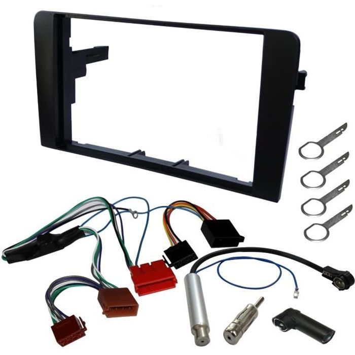Aerzetix: Kit adaptateurs 2DIN autoradio cadre faisceaux pour Audi A3 8P 2003+ avec système Symphonie mini-ISO