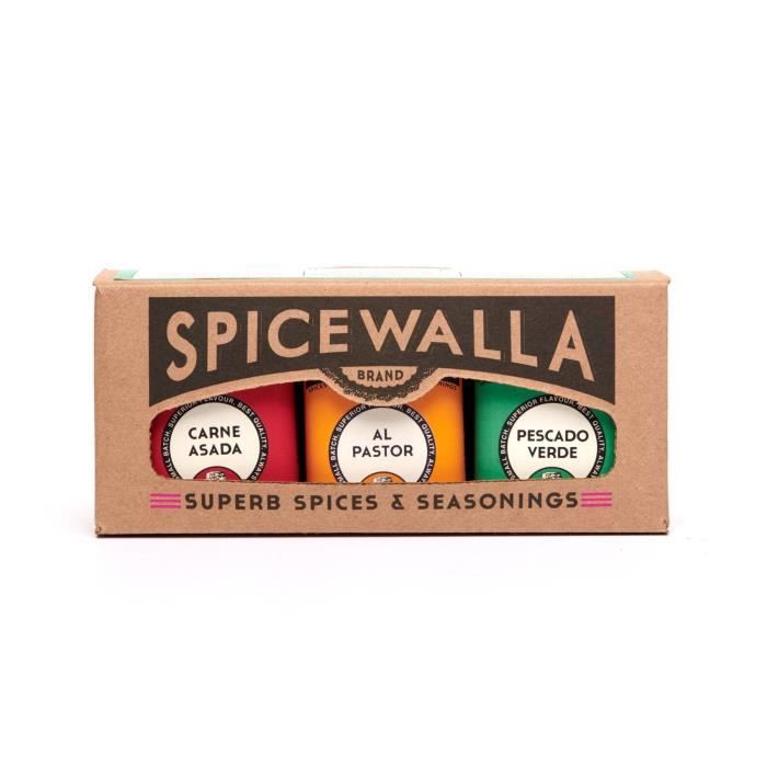 SpiceWalla | Trio d'épices Tacos, Arne Asada, Al Pasteur, Pescado Verde, saveurs authentiques mexicaines - 105g