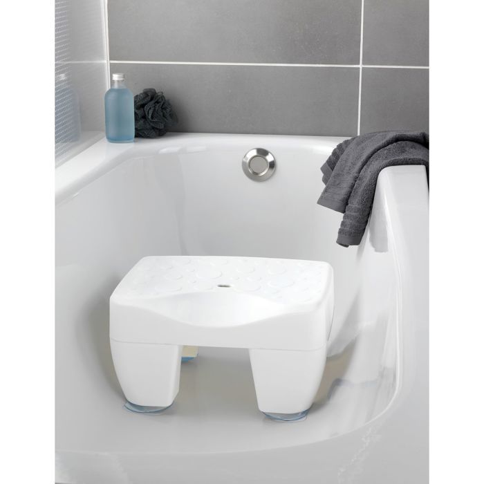 Tabouret pour baignoire Secura - Pieds antidérapants - Blanc