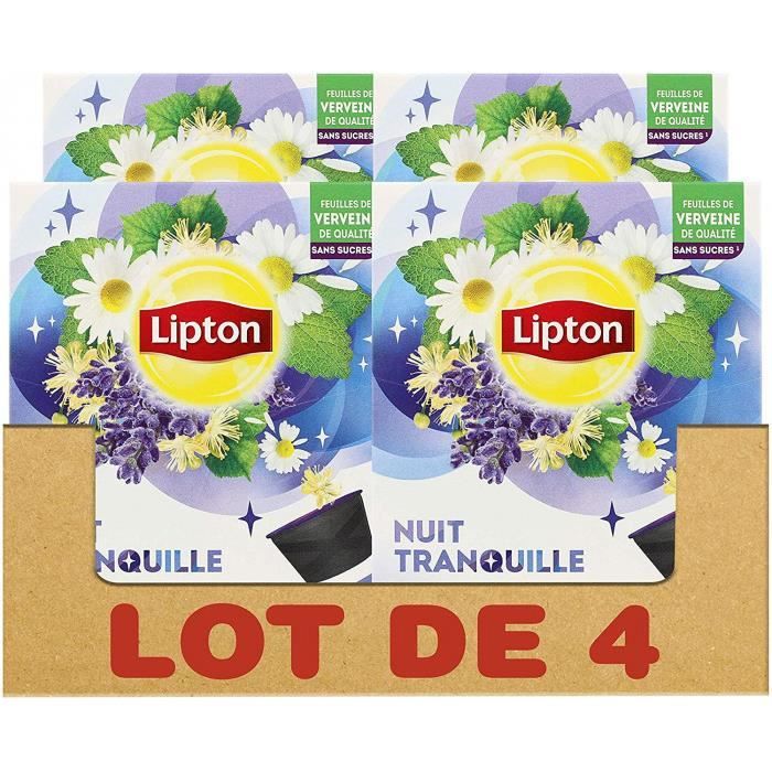 Lipton Infusion Nuit Tranquille, Tilleul, Verveine &Amp Camomille, Capsules Compatibles Nescafé Dolce Gusto 48 Capsules (Lot De 4x1