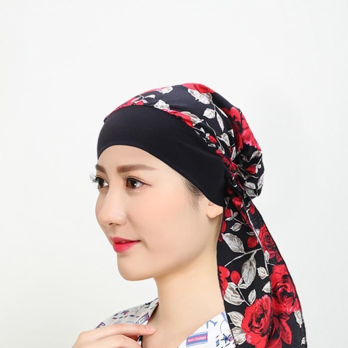 Femmes Vintage élastique large bande chimio foulard Turbans nuit sommeil chapeau casquette c1289