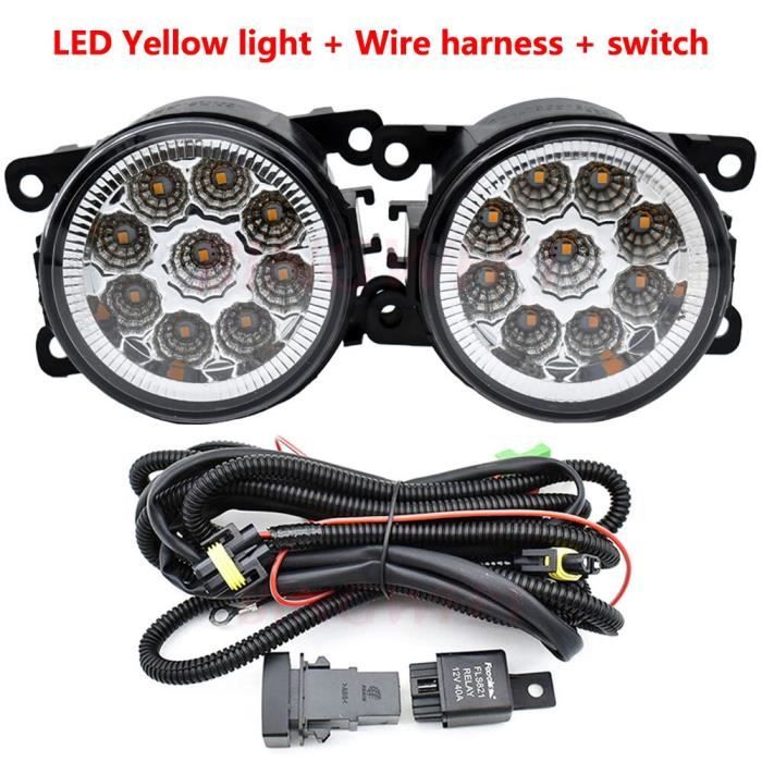 LED-Yellow-wire -Ensemble de phares antibrouillard halogènes DRL, 2 pièces, pour citroën C4 CACTUS 2014 2015 2016