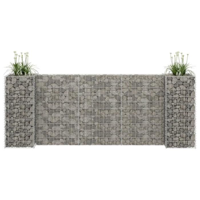 Jardinière à gabion - Jardinière de Jardin de Terrasse Décoration de Jardin - en H Fil d'acier 260x40x100 cm
