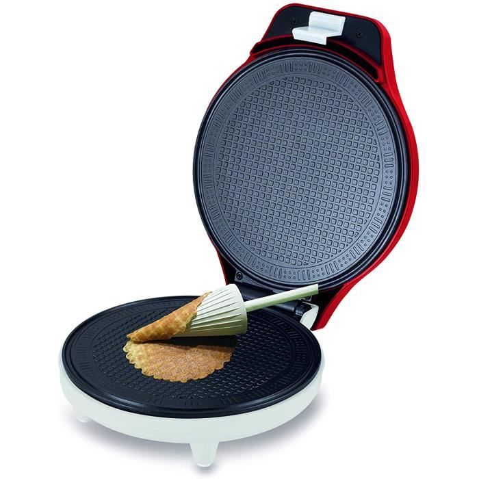 Beper - Gauffrier, Préparez des Cornets de Glace, des Gaufres, Plaques Antiadhésive 18cm, Puissance 700W, Accessoire en Forme de Cor