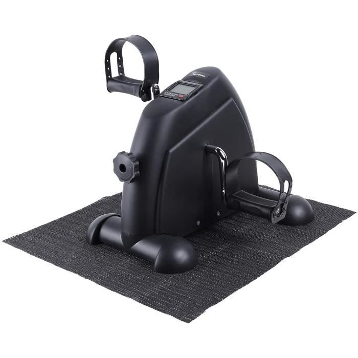 Mini vélo d'appartement à pédales portable écran LCD inclus tapis antidérapant