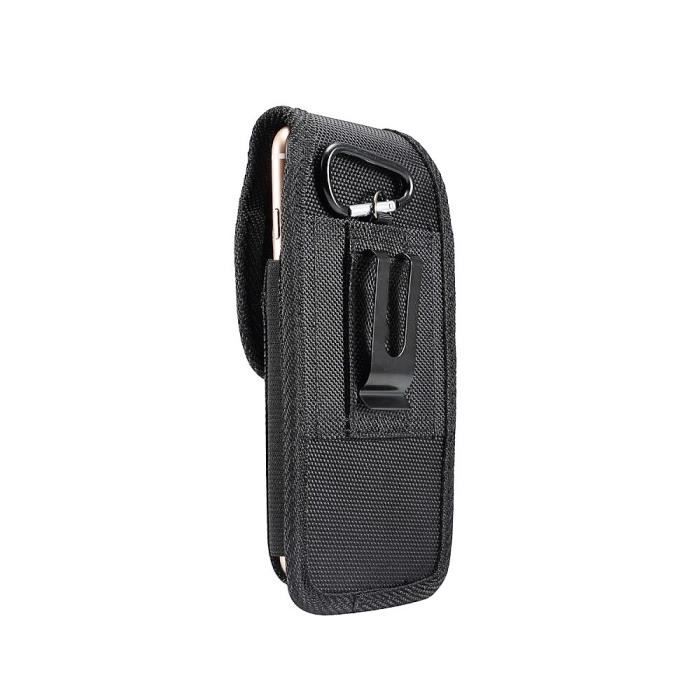 pour ZTE Zephyr Étui Housse Ceinture Verticale Cuir Nylon - Noir