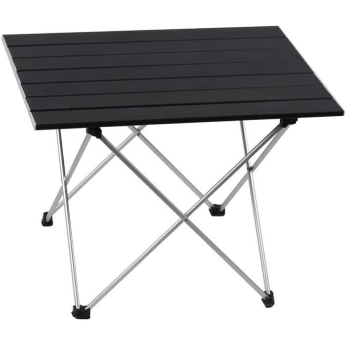 TABLE DE JARDIN KKDWJ Pliant en Aluminium Camping, Table Poids léger Pliable Portable avec épaulière Pied e970
