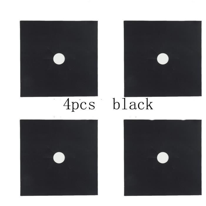 Ustensiles de cuisine,4 pièces cuisinière à gaz protecteurs réutilisable cuisinière à gaz brûleur couvre tapis de - Type 4pcs black