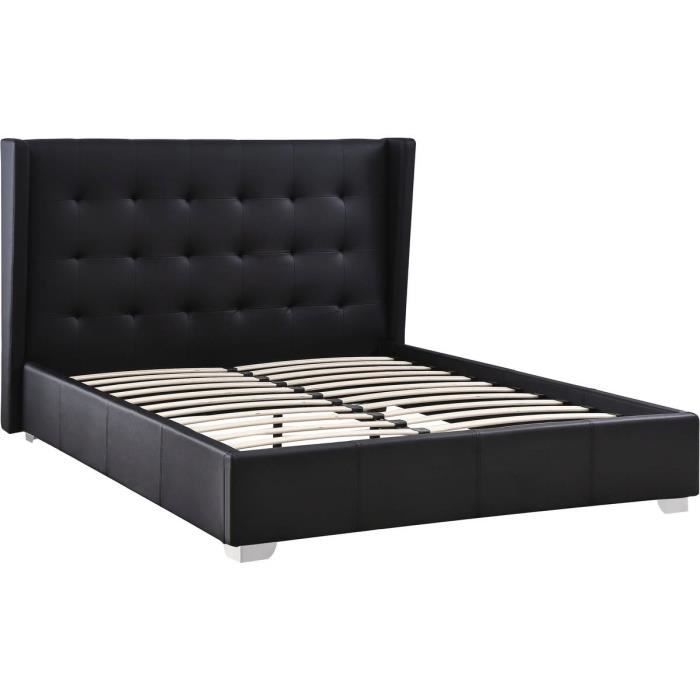 Lit -Steven- - 140 x 190 cm - Noir