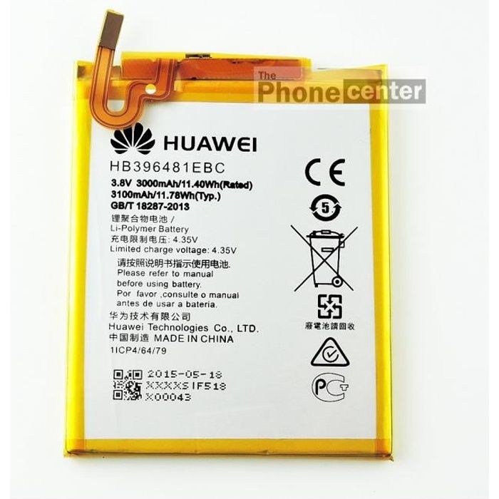 Batterie d'origine Huawei HB396481EBC pour Huawei Honor 5X, Honor 6 LTE H60, 3000mAh, Bulk