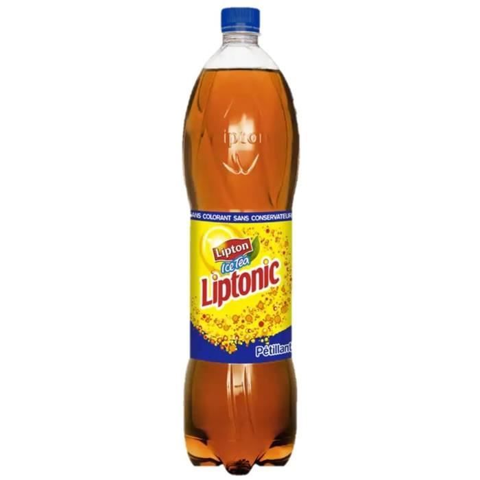 LOT DE 2 - LIPTON LIPTONIC - Ice Tea - Boisson gazeuse aux extraits de thé arôme citron vert - 1,5 L