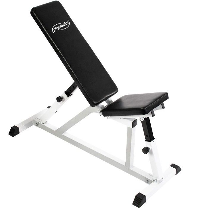 Physionics® Banc de Musculation Inclinable - Dossier/Siège Réglables, Charge Max.200kg - Banc d'Haltérophilie,Multifonction,Fitness