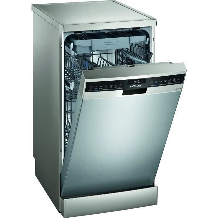 Lave-vaisselle pose libre SIEMENS SR25ZI11ME iQ500 - 10 couverts - Induction - L45cm - Home Connect - 43dB - Inox