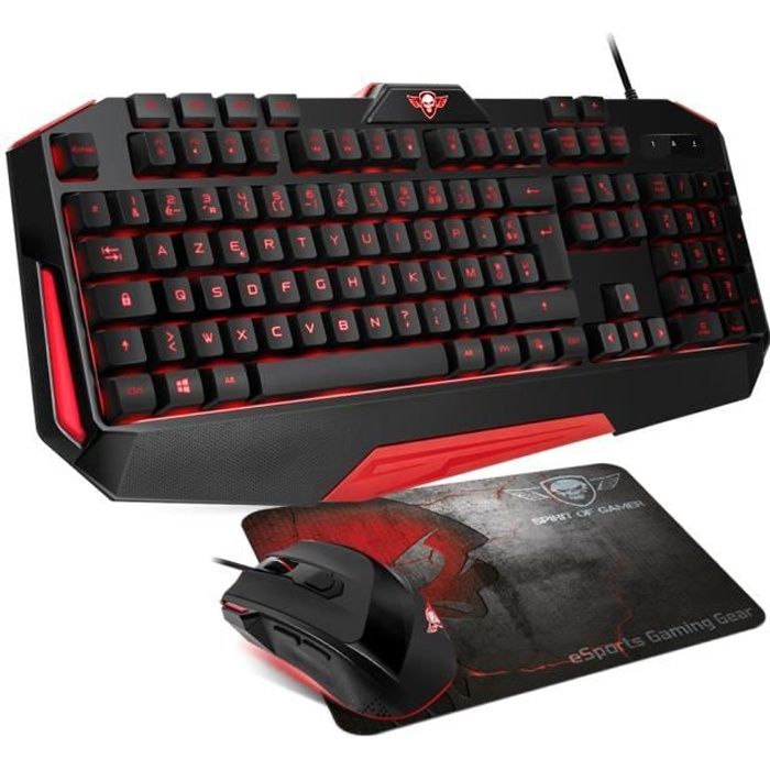 PACK CLAVIER Spirit Of Gamer PRO-MK3 +Souris, Tapis et Clavier Gamer