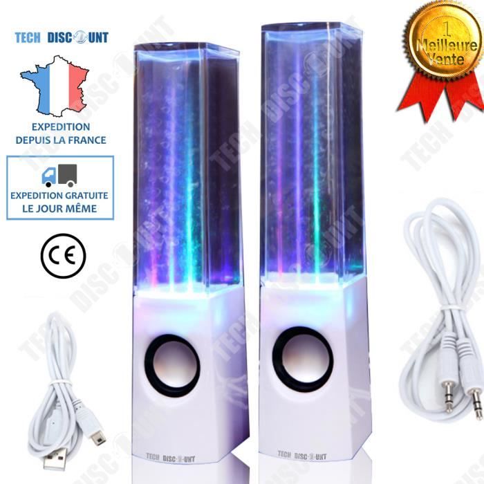 TD® Haut parleur enceinte eau son Bluetooth puissant portable téléphone ordinateur led lumière petit coloré pratique appareils fonta