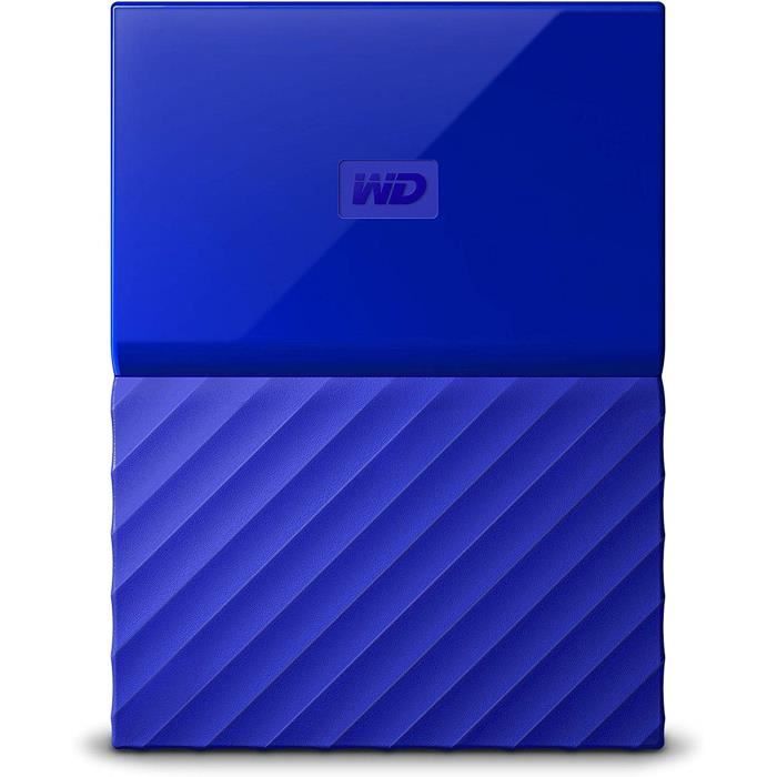 WD My Passport 2To Bleu + 1 Housse Rigide Offerte