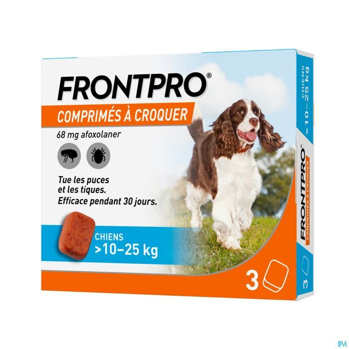 Meilleurs prix pour Frontpro 68mg Cpr Croq P Chie 10 25 Kg Plq/3