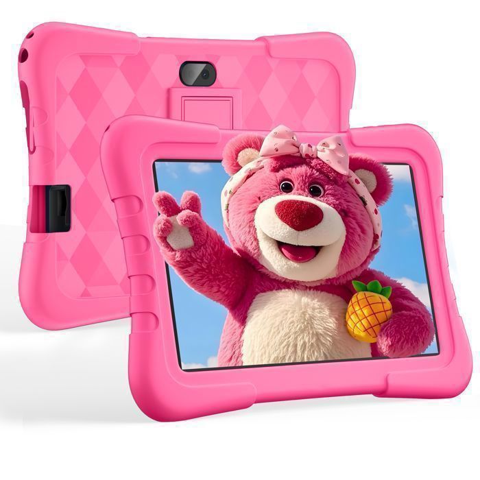 Tablette Tactile 7” Android 10 Pad Éducative 2+16Go(128Go Extensible) Contrôle Parental 13+3MP avec Kid-Proof Étui pour 3 à 12
