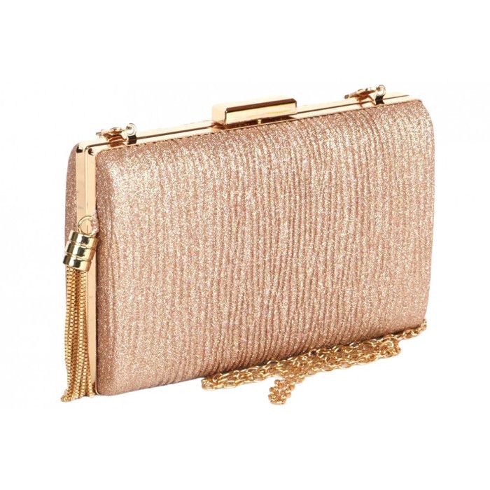 Pochette cérémonie-Nyls Création-Minaudiere Gold Strass Sac Pochette Femme Dore Mariage Chic Aela - Jaune