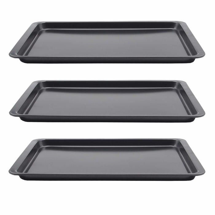 Ensemble de plaques de cuisson antiadhésives de 145 po x 10 po grandes plaques de cuisson rectangulaires (ensemble de 3)