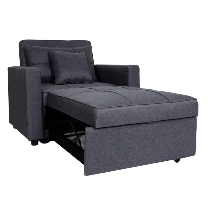 Fauteuil de couchage chaise longue canape lit lit d appoint relaxation surface de couchage 103x197 cm en tissu gris fonce 04_00062 Fauteuil de couchage chaise longue canape lit lit d appoint relaxation surface de couchage 103x197 cm en tissu gris fonce 04_00062