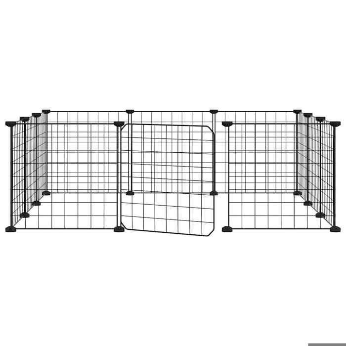 Meilleurs prix pour Meilleures Poulailler-Enclos-Cage animaux - de compagnie à 12 panneaux et porte Noir 35x35 cm SSD5661787