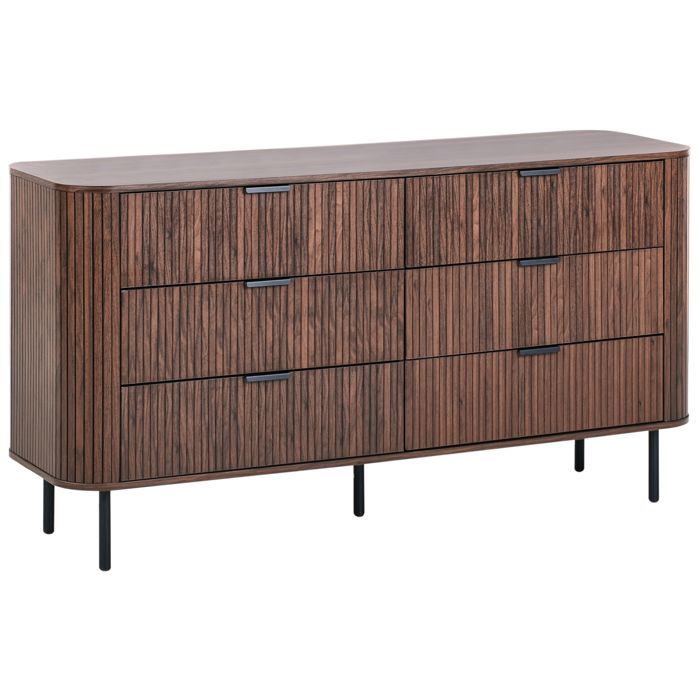 Commode à 6 tiroirs BRADLEY Marron foncé Commode à 6 tiroirs BRADLEY Marron foncé