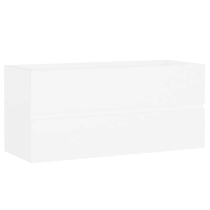 Armoire dévier avec lavabo intégré - vidaXL - Blanc - Aggloméré - 100x38 5x45 cm - Lavabo céramique - 101x39 5x18 5 cm